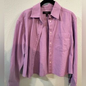 Banana Republic Linen Blend Button Front Shirt | Purple | Women’s Small